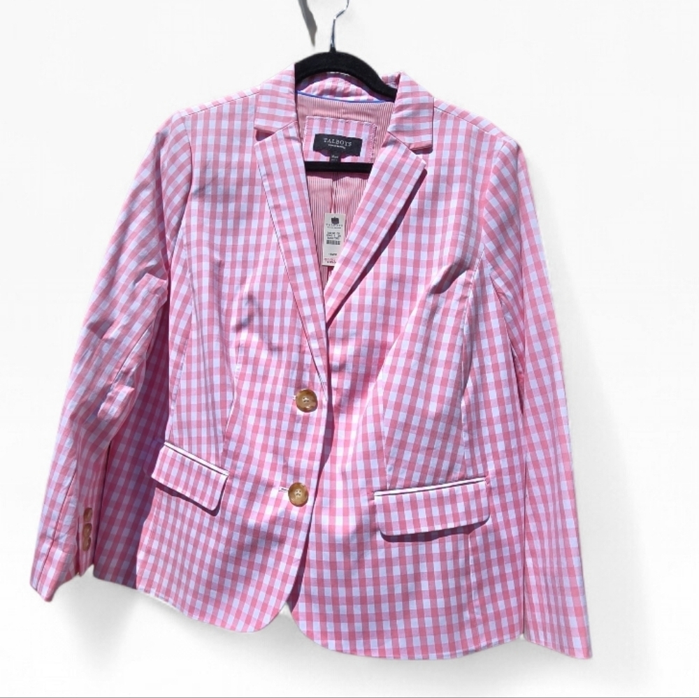 Womens Talbots Pink Gingham Check Blazer - Picture 2 of 10